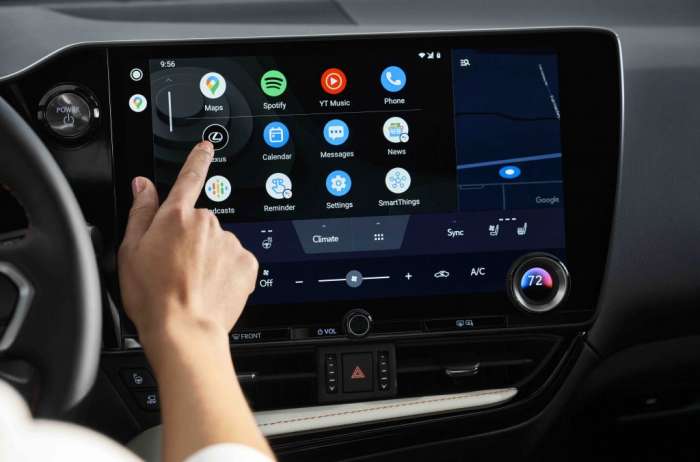 image of Lexus infotainment system showing Google Maps