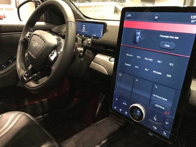 Interior Of the 2020 Mustang Mach-E With Large Screen 