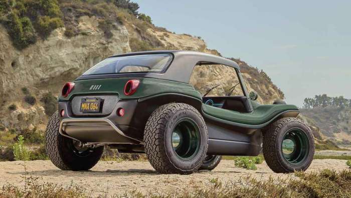 Rear view of the Meyers Manx 2.0 Electric dune buggy