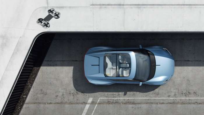 Aerial view of the Polestar 6.