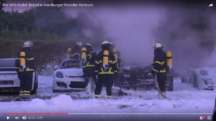 Porsche dealership in Hamgrug fire