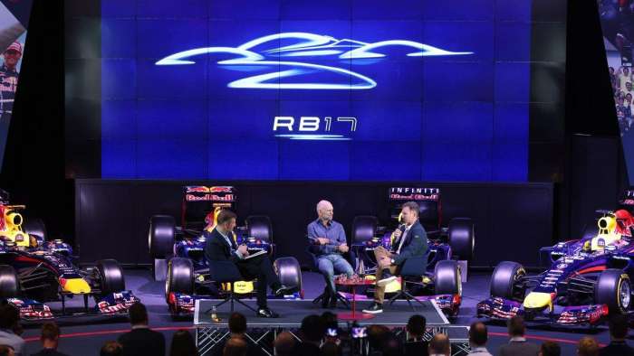 Image of the press conference at Red Bull's Technology Campus for the announcement of the RB17 hypercar.