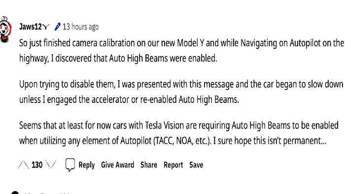 Autopilot Demands Auto High Beam