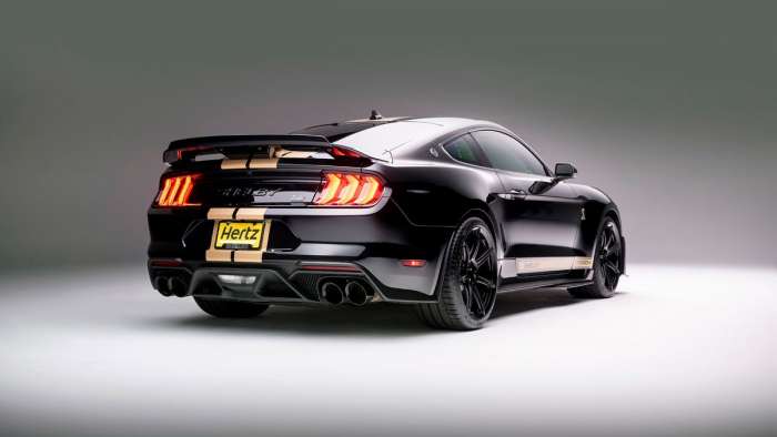 Image showing the rear of the Shelby GT500-H complete with 3-inch Borla exhaust.