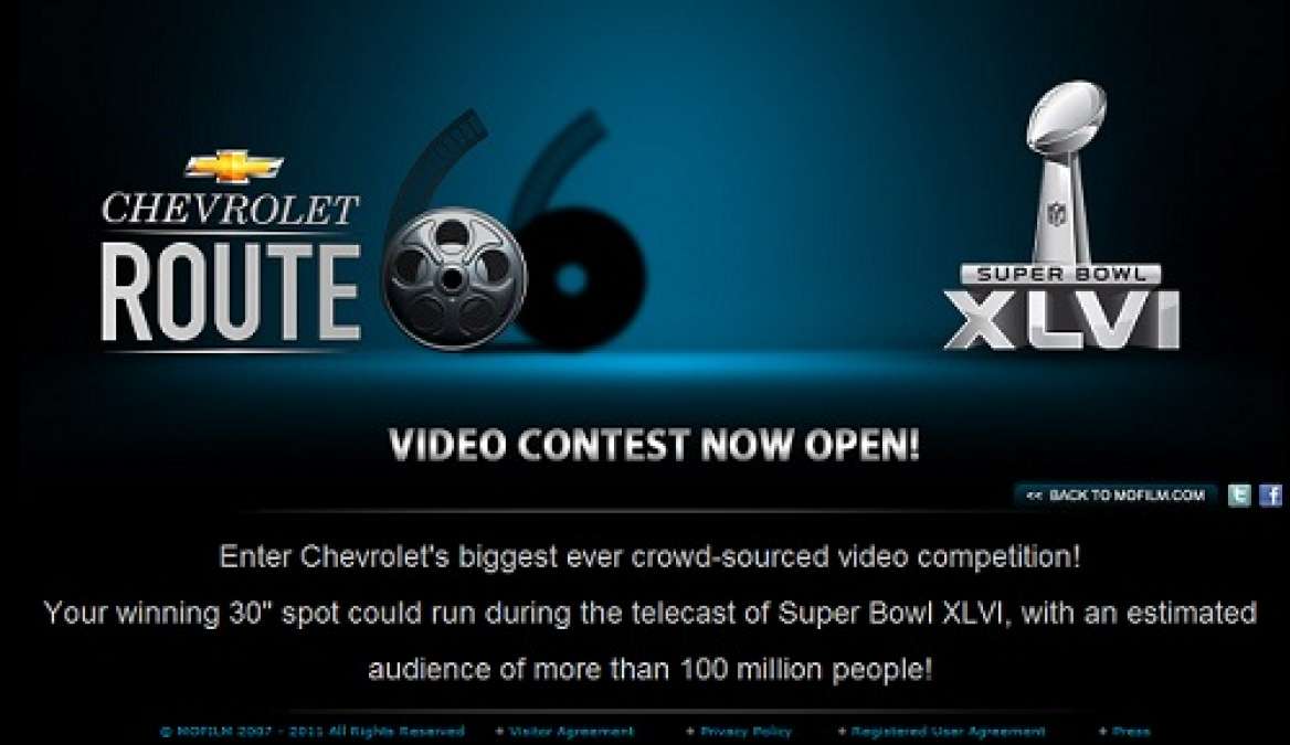 Chevrolet XLVI Super Bowl Ad Contesnt