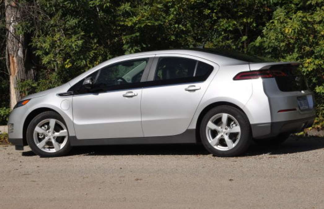 The 2011 Chevrolet Volt in silver