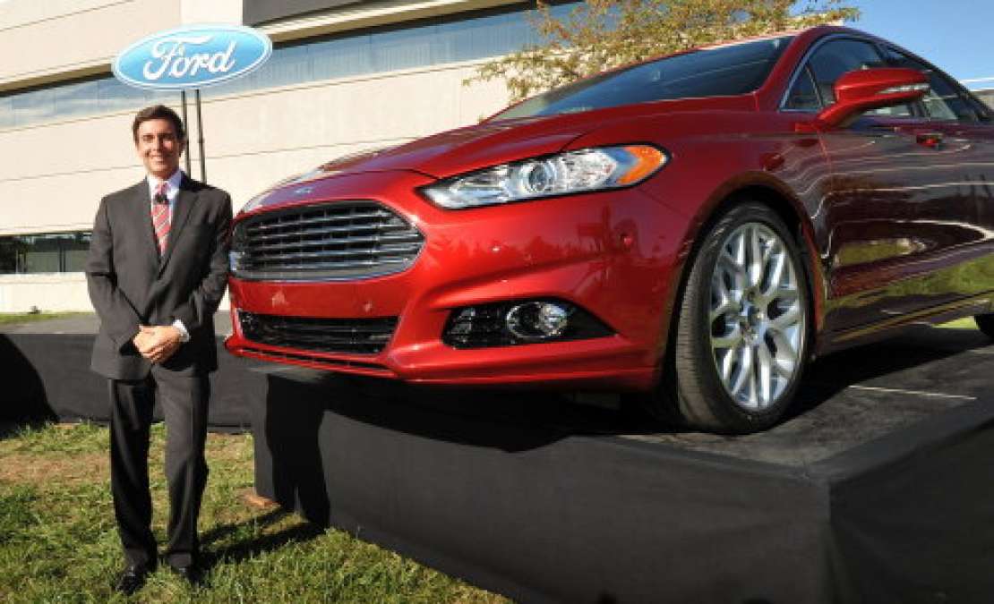 Mark Fields with the 2013 Ford Fusion