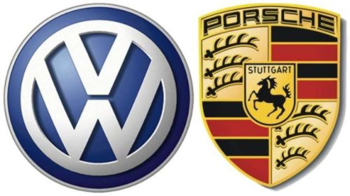 The VW and Porsche logos
