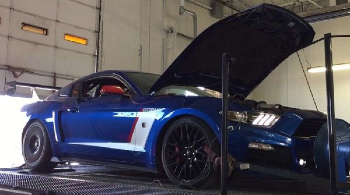 Roush Mustang on the dyno
