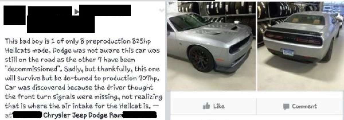 The 825hp Pre-Production Hellcat Challenger isn't a Real Thing