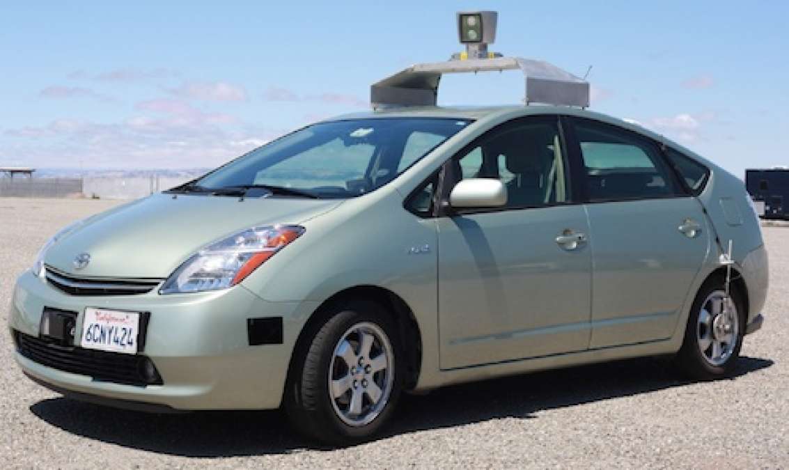 Google self-driving car prototype built on a Toyota Prius