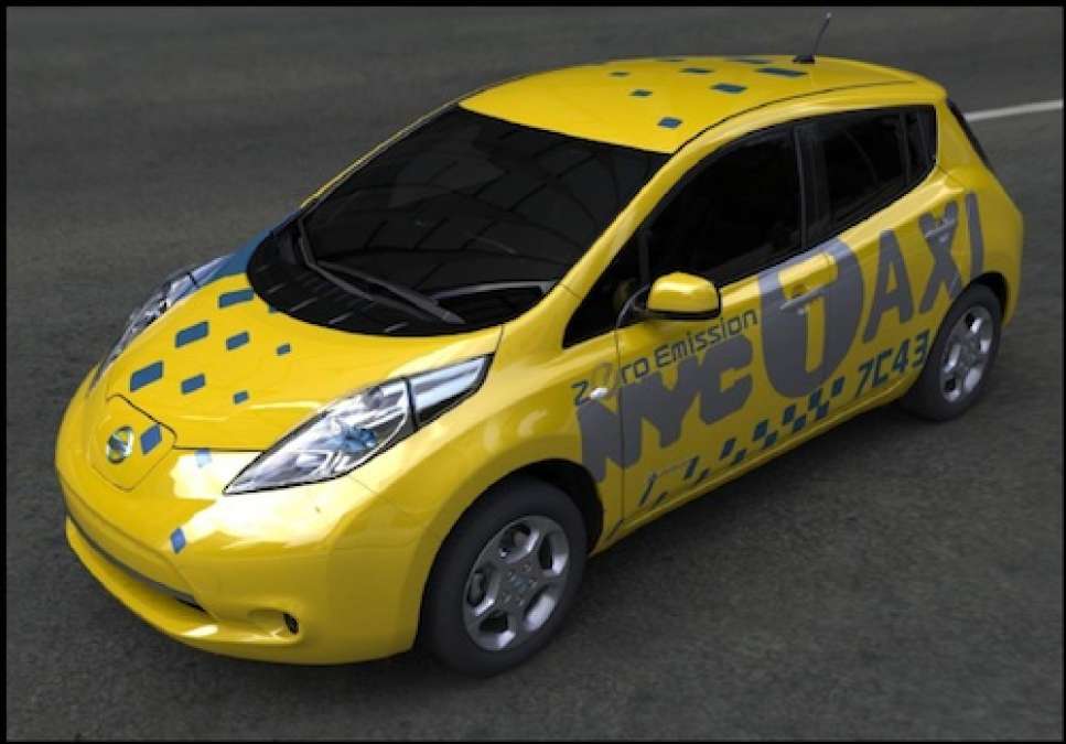 Nissan LEAF in Taxi-cab colors