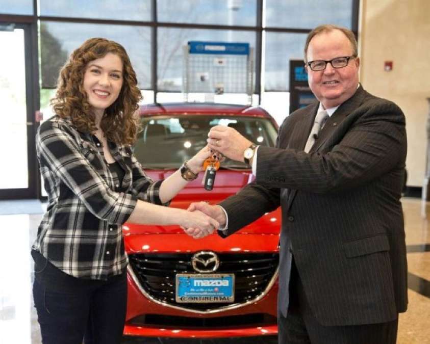 Lauren Carter and Mazda NA CEO Jim O'Sullivan