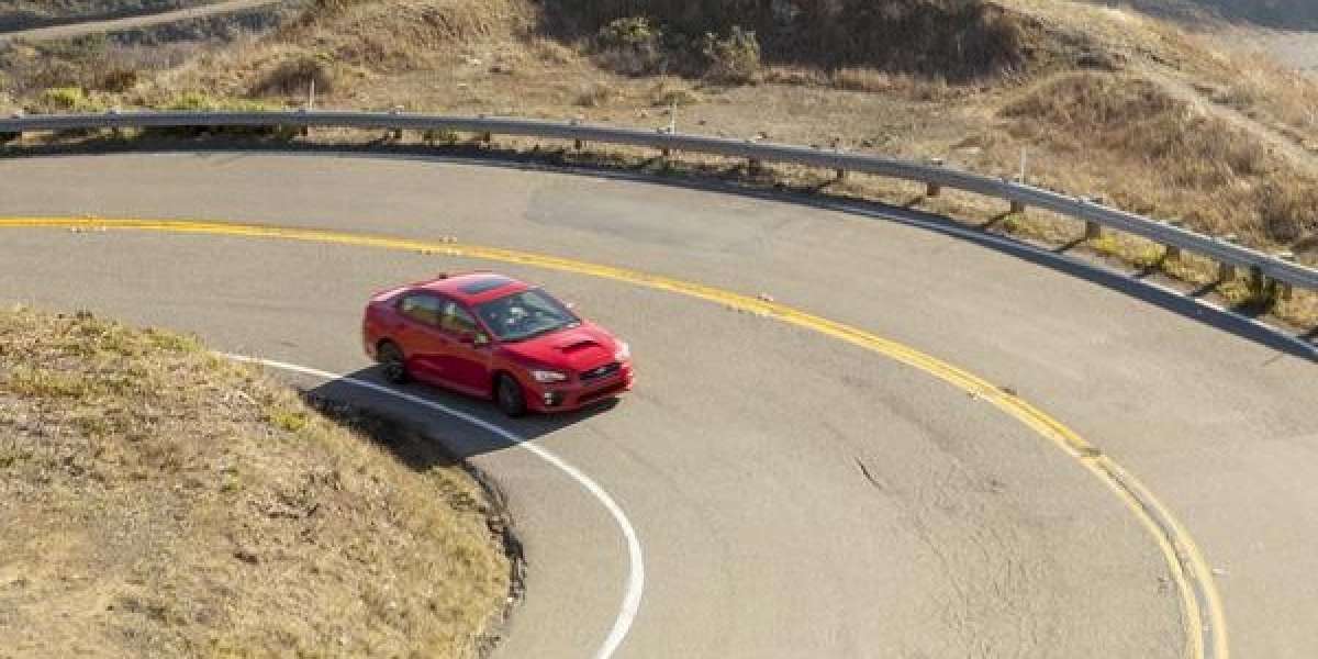 2015 Subaru WRX carves a mountain canyon road