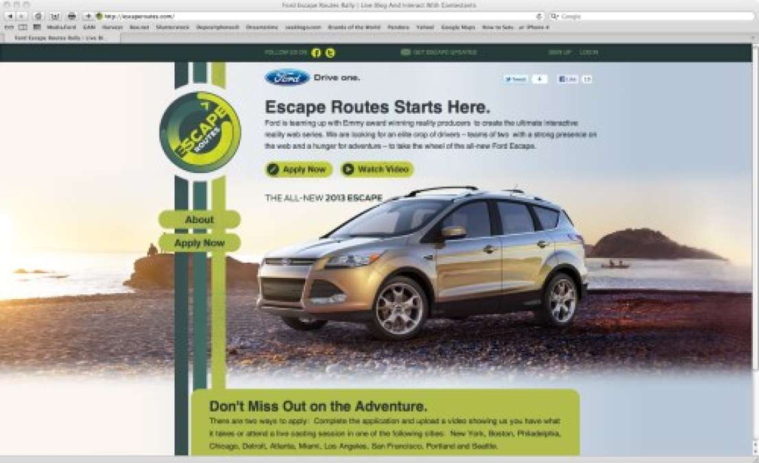 Escape Routes, unique road-trip competition featuring the all-new Ford Escape