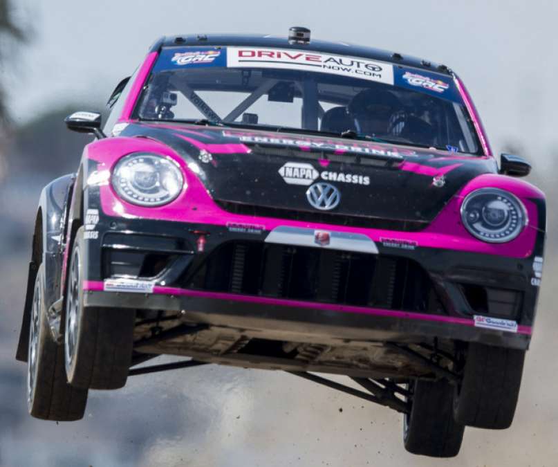 Volkswagen Andretti Rallycross #PinkBeetle Takes Off In L.A.