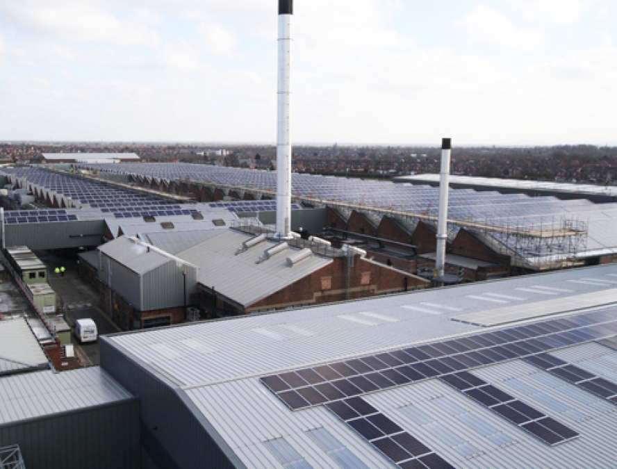 The roof of Bentley's Crewe factory. Image courtesy of Newspress USA