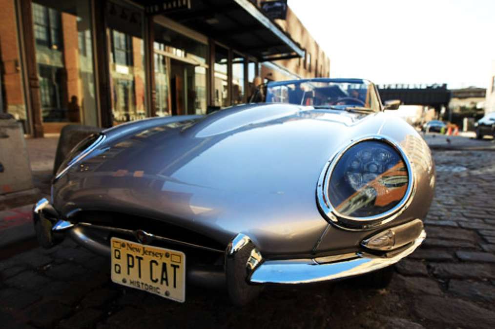 NEW YORK, NY - APRIL 04: A 1961 Series 1 E-Type on display at STK for Jaguar's C
