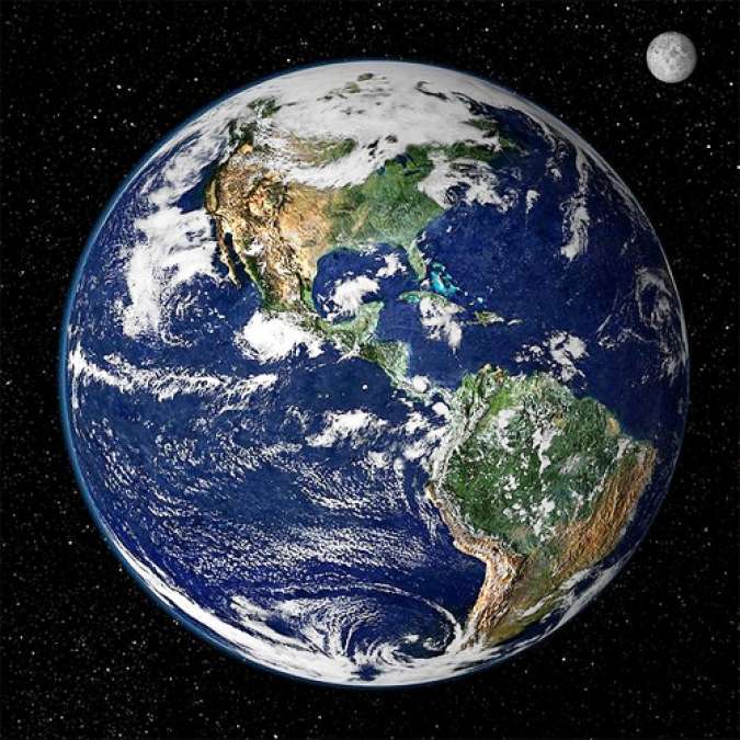 NASA space view of the Western Hemisphere. The image is public domain. 