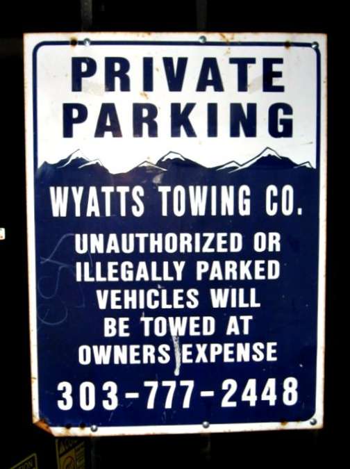 A typical private parking sign. Photo by Don Bain