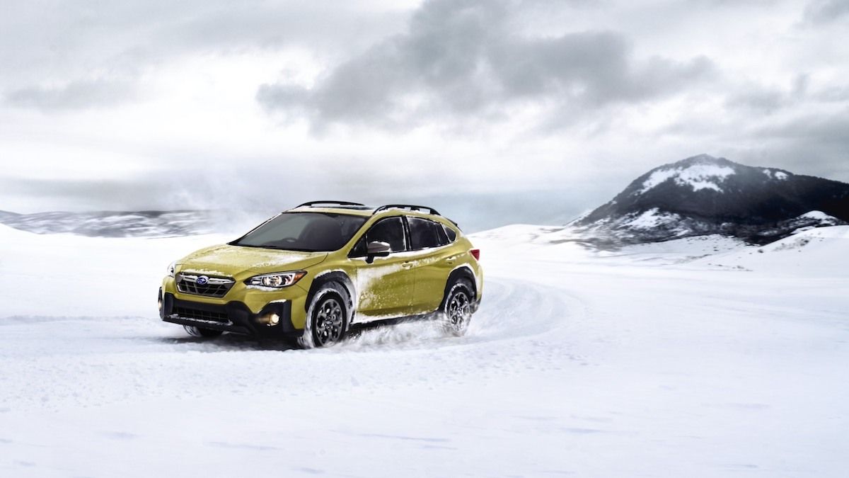 2022 Subaru Crosstrek driving in the snow
