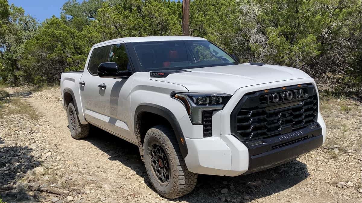 2022 Toyota Tundra TRD Pro Super White profile front end