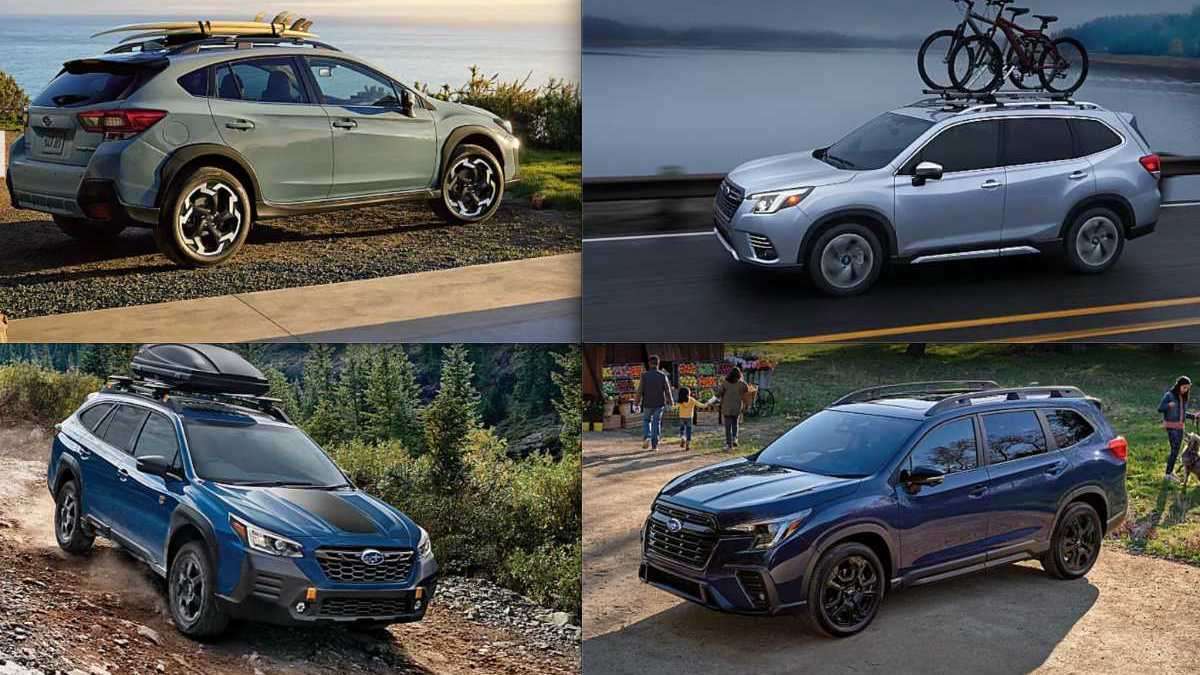 2023 Subaru Crosstrek, 2023 Forester, 2023 Outback, and 2023 Ascent