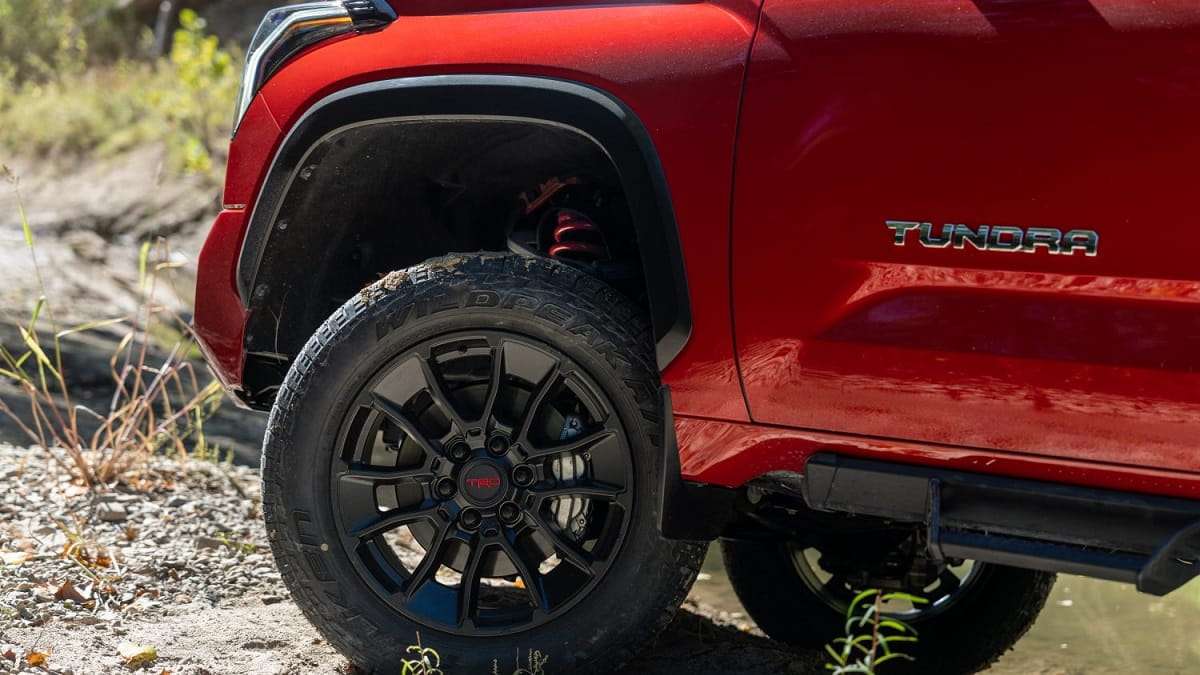 2023 Toyota Tundra CrewMax Supersonic Red TRD wheels
