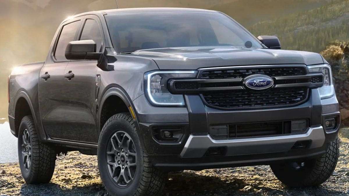 Dark silver 2024 Ford Range mid-sized pick up truck