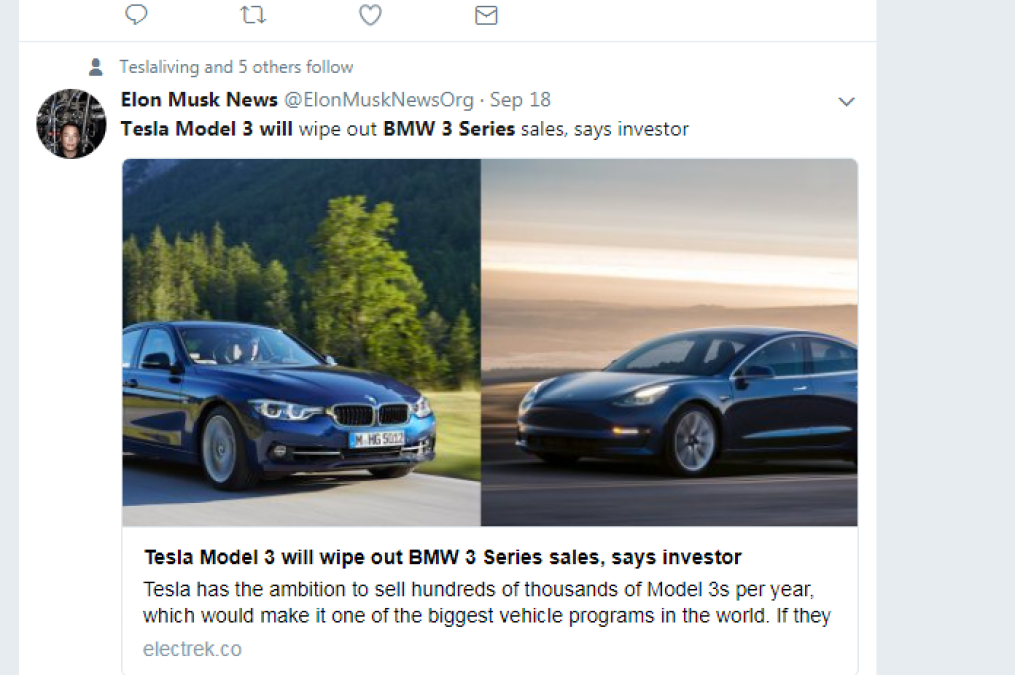BMW 330e outsells Tesla Model 3 by about ten to one.