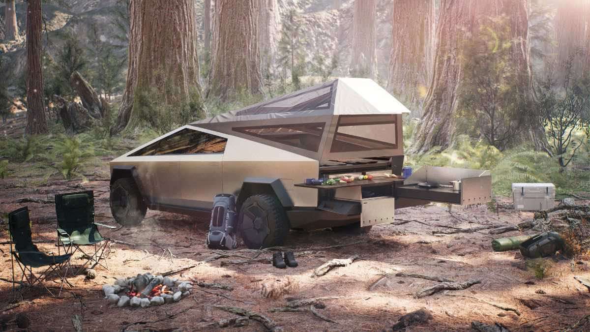 Tesla Cybertruck Camping
