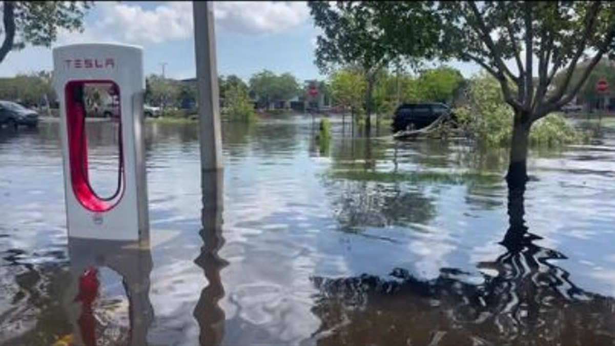 Would You Charge At This Flooded Tesla Supercharger?