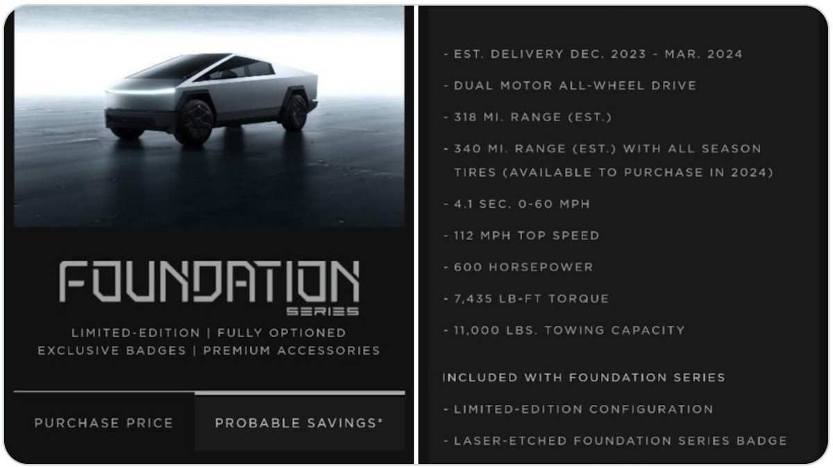 Tesla Offering Cybertruck Foundation Series Online Configurator For AWD Version At $99,990 - With Premium Accessories