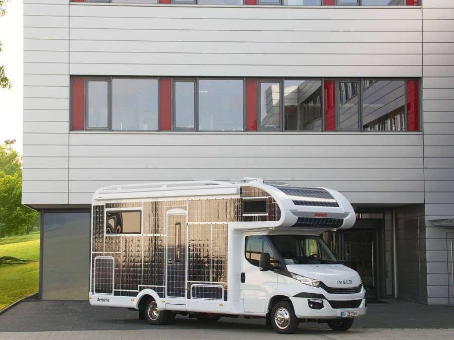 e.Home e-Camper exterior, truck cab by Iveco