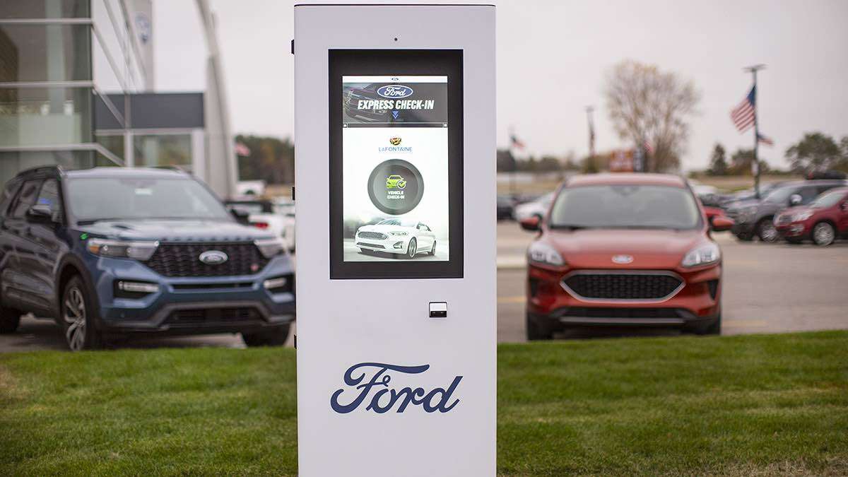 Ford dealership service department kiosk