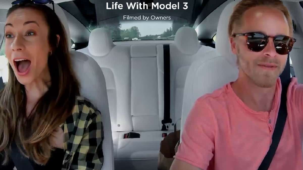 Tesla Life With Model 3 advertisement. 