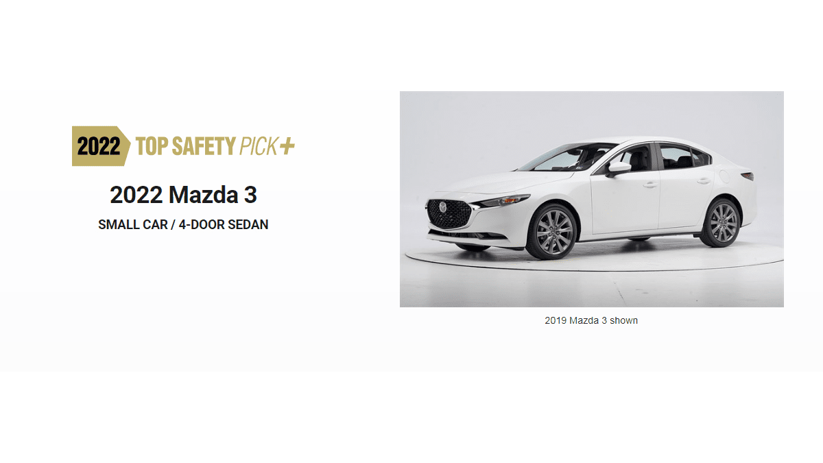 IIHS Top Safety Pick Image Mazda 3