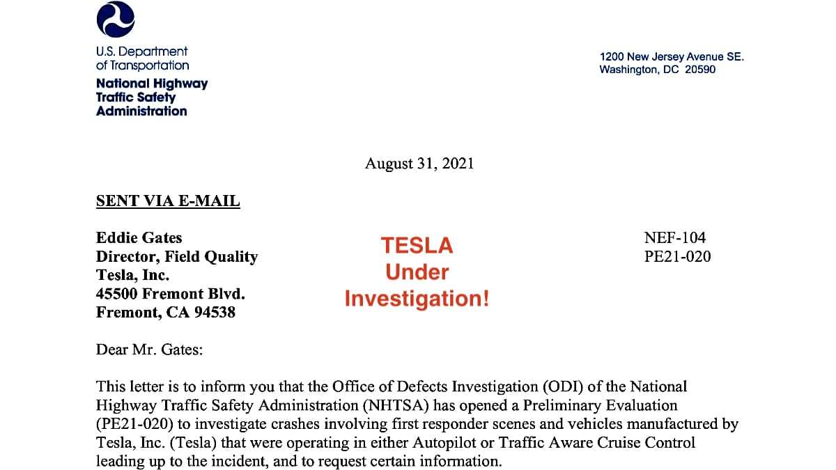 NHTSA puts Tesla to Task