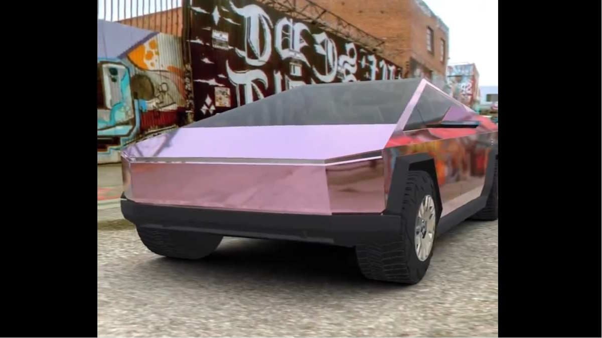 There's a New Wrap In Town: Cybertruck In Pink Chrome Wrap Makes It Almost Look Invisible