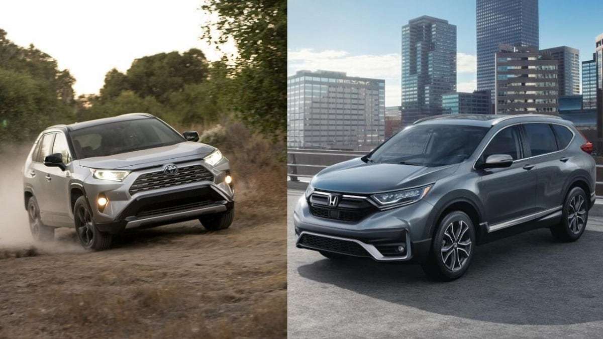 2020 Toyota RAV4 vs 2020 Honda CRV profile and front end