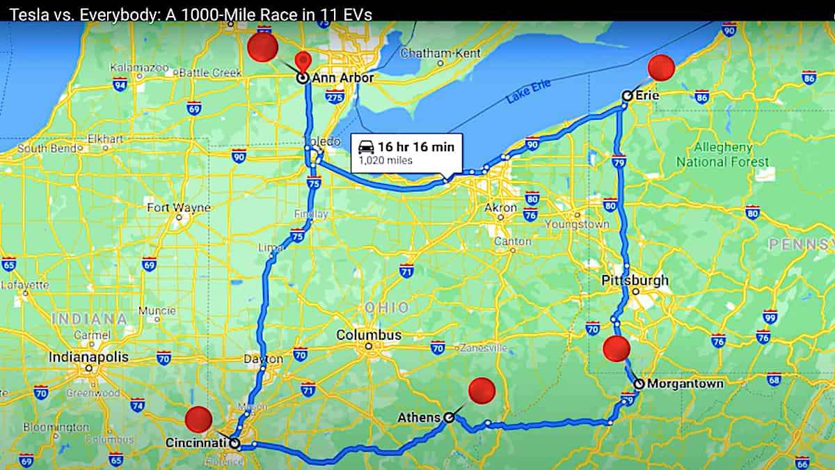 Tesla shines in 1000 mile EV race