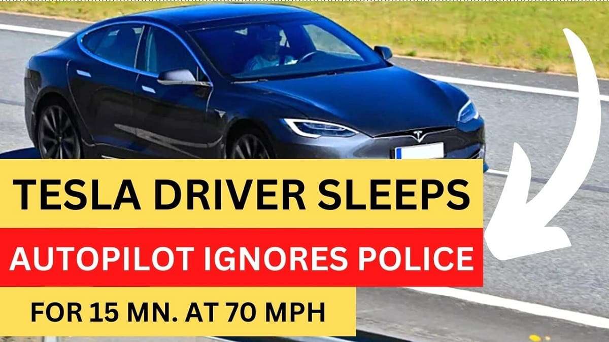 Tesla Autopilot Ignores Police and Drives On As Driver Falls Asleep at The Wheel