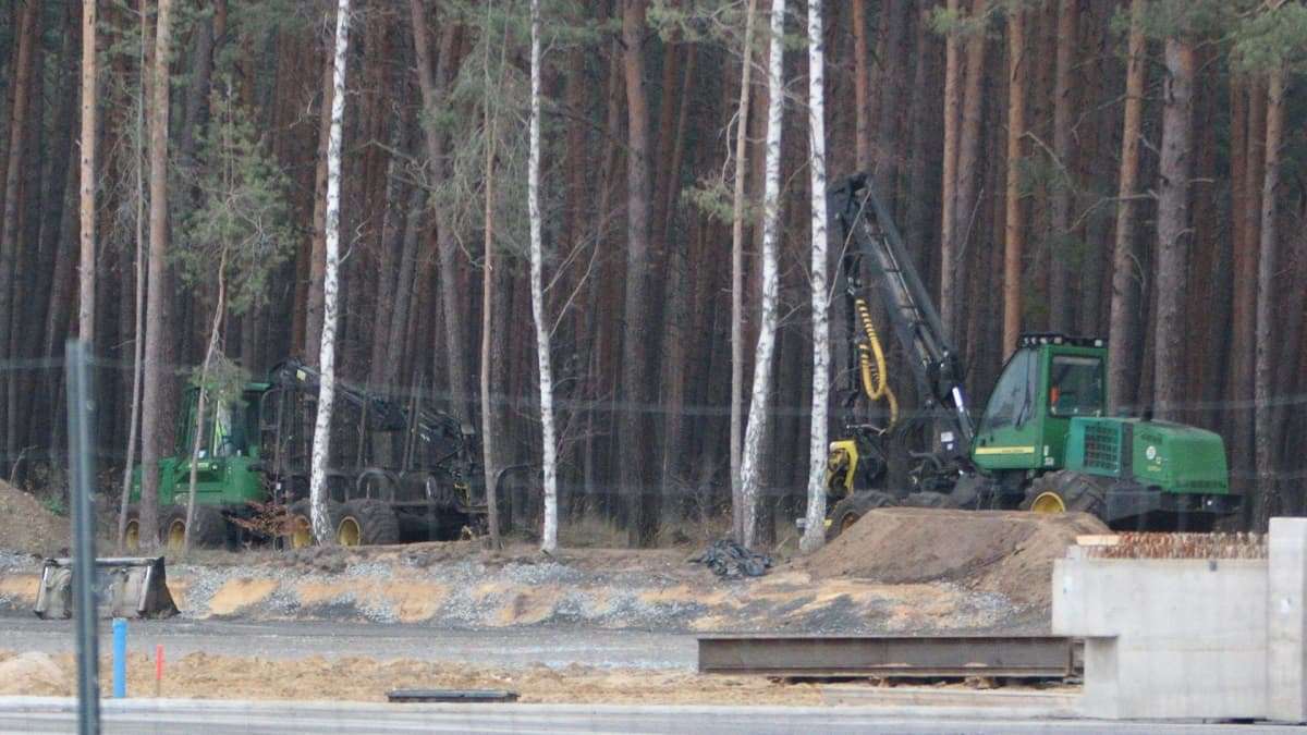 Tesla Giga Berlin Tree Harvester Begins Work Clearing Forest