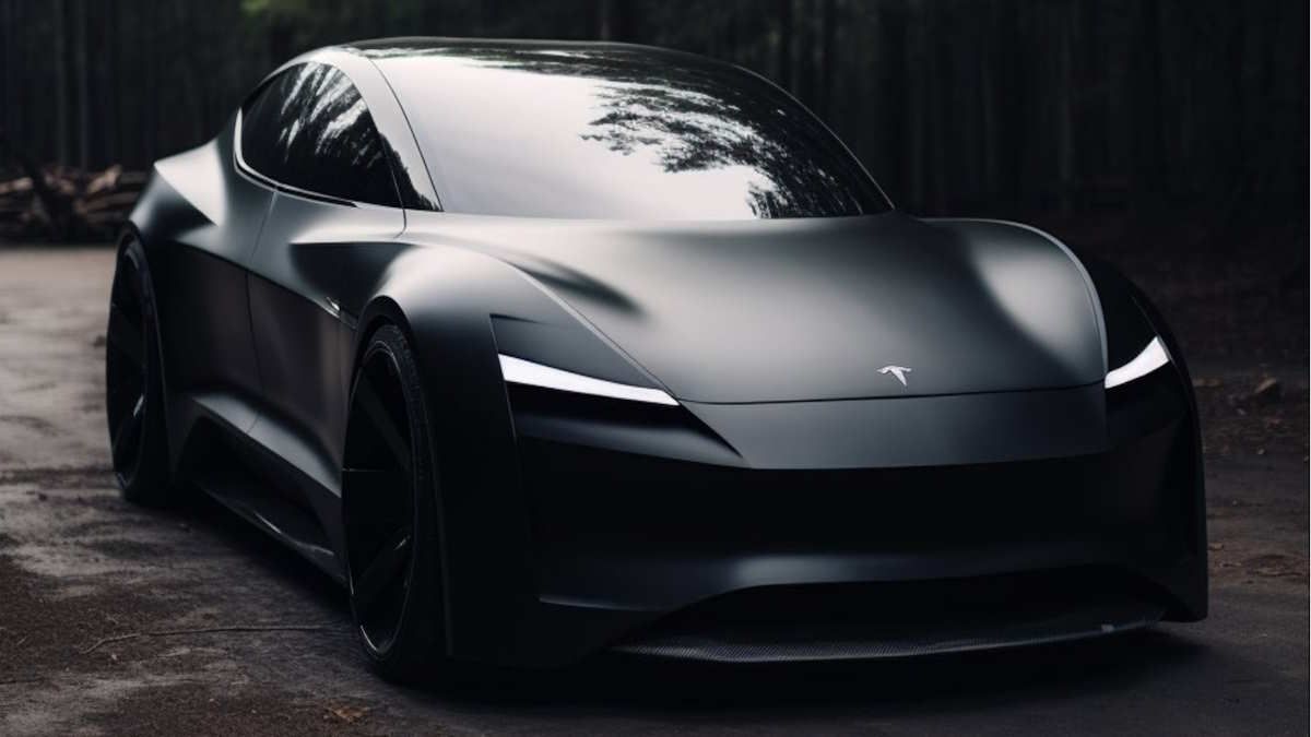 Black Matte New Tesla Roadster Looks Powerful, Sleek, and Majestic