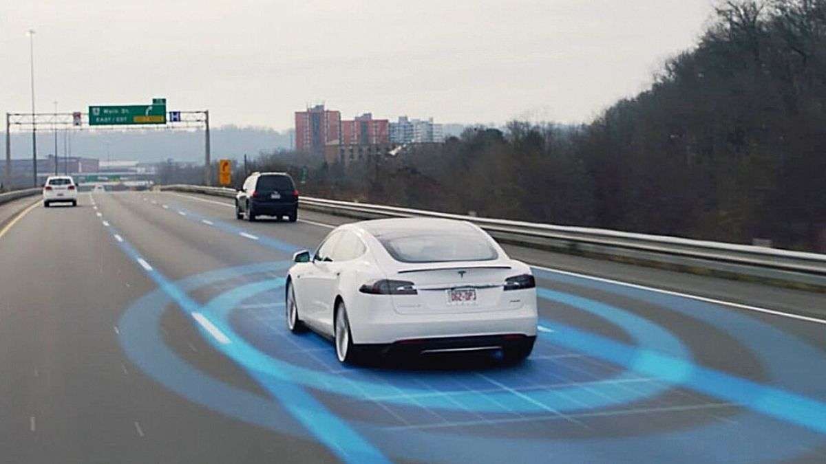 Tesla on The Road on Autopilot