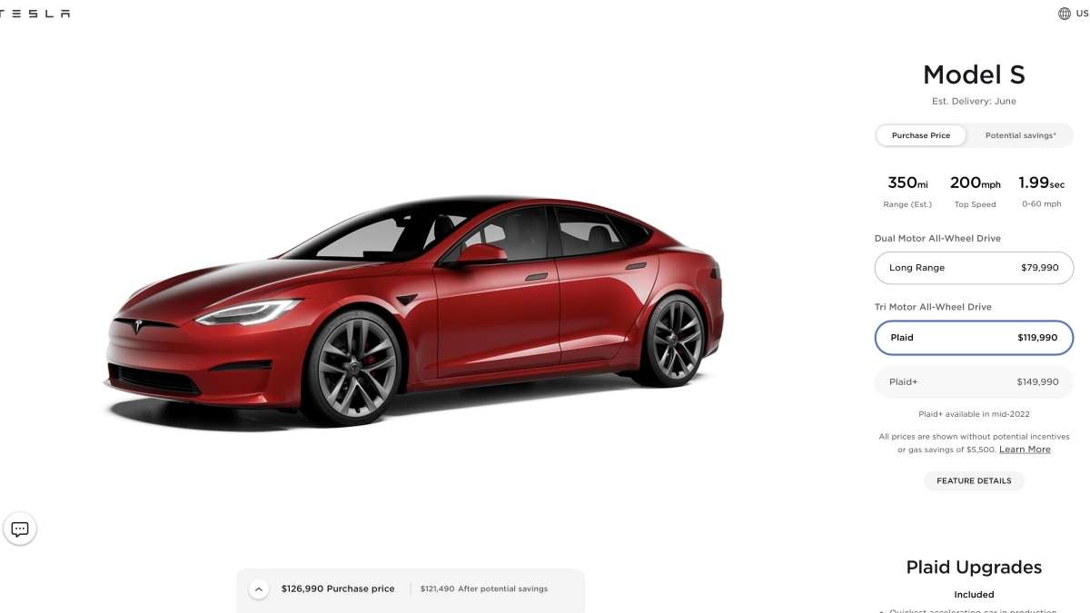 Tesla Plaid Plus Model S