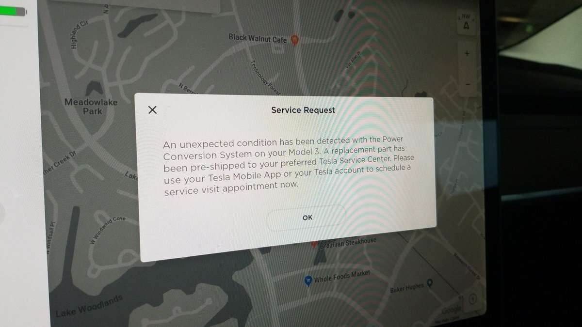 service note from tesla