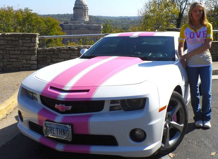 Pink and white Camaro definitely a 
