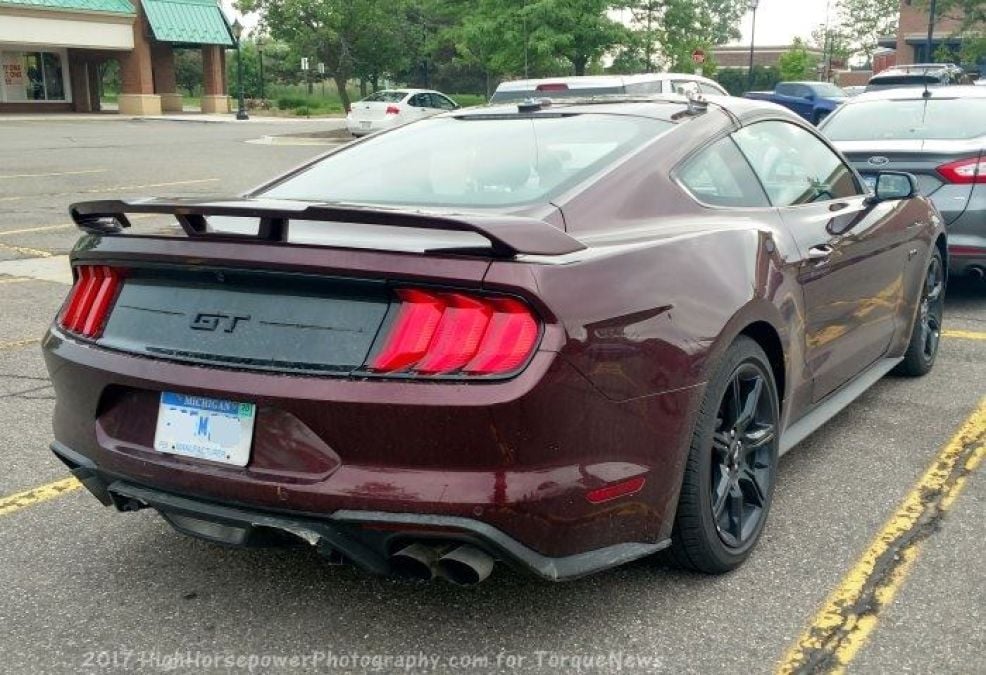 2018 royal crimson mustang gt rear