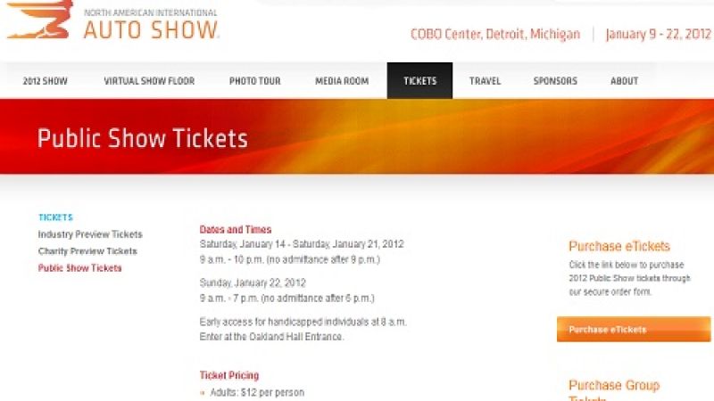 NAIAS Tickets: Google's Cyber Monday Deal